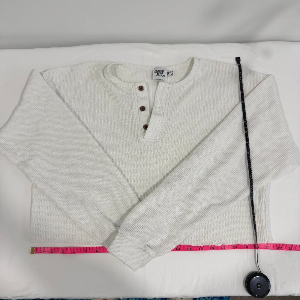 Women's Princess Polly Cropped Henley White Size 8